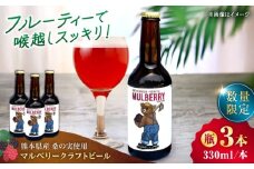 【数量限定】マルベリークラフトビール　瓶330ml×3本 【株式会社 峯樹木園】 [AYBM024]
