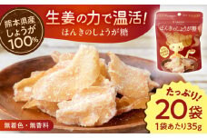 ほんきのしょうが糖 35g×20袋【ジンジベル】 合志市 熊本県 しょうが 生姜 しょうが糖 ジンジャー スライス 菓子 スイーツ贈り物 かわいい ギフト プレゼント 和菓子 砂糖 甘味 [AYAD001]