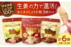 ほんきのしょうが糖 3種類 味違い セット 計6袋 / しょうが糖 沖縄黒糖味 天草レモン味 各2袋 チャック付き【ジンジベル】 [AYAD012]