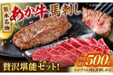 熊本の贅沢 あか牛 ヒレ肉 約300g 赤身 馬刺し 約200g 各2P（計約500g）【合同会社 たべたせいか】 [AYCB066]