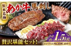 熊本の贅沢 あか牛 ヒレ肉 約900g 霜降り 馬刺し 約600g 各6P（計約1.5kg）【合同会社 たべたせいか】 [AYCB074]
