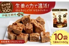 ほんきのしょうが おなかクッキー 沖縄黒糖味10袋セット【ジンジベル】 [AYAD017]