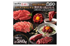 「熊本特産馬刺しとくまもと黒毛和牛」フジチクオリジナル贅沢食べ比べセット(美里町)【1608138】