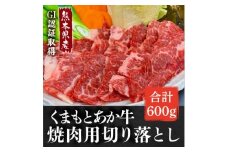 GI認証取得 くまもとあか牛 焼き肉用切り落とし 合計600g(美里町)【1647132】