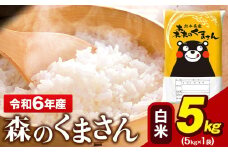 令和6年産 森のくまさん 5kg × 1袋  白米 熊本県産 単一原料米 森くま《7-14日以内に出荷予定(土日祝除く)予定》 送料無料