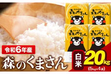 令和6年産 森のくまさん 20kg 5kg × 4袋  白米 熊本県産 単一原料米 森くま《7-14日以内に出荷予定(土日祝除く)予定》 送料無料
