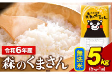令和6年産 無洗米  森のくまさん 5kg × 1袋  熊本県産 単一原料米 森くま《7-14日以内に出荷予定(土日祝除く)予定》 送料無料