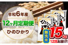 【12ヶ月定期便】令和6年産 定期便 無洗米 ひのひかり 15kg 《申込み翌月から発送》令和6年産 熊本県産 ふるさと納税 精米 ひの 米 こめ ふるさとのうぜい ヒノヒカリ コメ 熊本米
