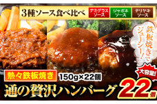 ハンバーグ 22個 国産のお肉使用！ 鶏肉不使用 温めるだけ 「通の贅沢ハンバーグ」3種ソース食べ比べ《45日以内に出荷予定(土日祝除く)》 牛 訳あり 小分け 早く届く