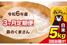 令和6年産 森のくまさん 【3ヶ月定期便】 白米 《お申し込み月の翌月から出荷開始》 5kg (5kg×1袋) 計3回お届け 熊本県産 単一原料米 森くま 熊本県 玉東町