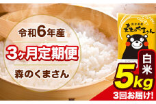 令和6年産 森のくまさん 【3ヶ月定期便】 白米 《お申し込み月の翌月から出荷開始》 5kg (5kg×1袋) 計3回お届け 熊本県産 単一原料米 森くま 熊本県 玉東町