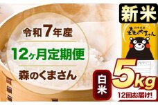 新米 令和7年産 森のくまさん 【12ヶ月定期便】 白米 《お申し込み月の翌月から出荷開始》 5kg (5kg×1袋) 計12回お届け 熊本県産 単一原料米 森くま 熊本県 玉東町