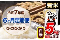 【6ヶ月定期便】新米 令和7年産  定期便 ひのひかり 5kg 《申込み翌月から発送》令和7年産 熊本県産 ふるさと納税 白米 精米 ひの 米 こめ ふるさとのうぜい ヒノヒカリ コメ 熊本米 ひのもり
