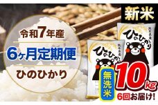 【6ヶ月定期便】新米 令和7年産  定期便 無洗米 ひのひかり 10kg 《申込み翌月から発送》令和7年産 熊本県産 ふるさと納税 精米 ひの 米 こめ ふるさとのうぜい ヒノヒカリ コメ 熊本米 ひのもり