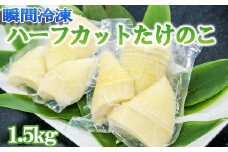 瞬間冷凍 ハーフカットたけのこ 計1.5kg(300g×5袋) 無添加 九州産 熊本県 南関町 安全 便利 惣菜 煮物 おかず
