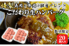 数量限定 《精肉店独自ブレンド》特製 こだわり生ハンバーグ20個