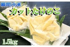 瞬間冷凍 カットたけのこ 計1.5kg(300g×5袋) 無添加 九州産 熊本県 南関町 安全 便利 惣菜 煮物 おかず