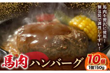 馬肉 ハンバーグ 150g × 10個 長洲町L（桜屋）《30日以内に出荷予定(土日祝除く)》 熊本県 長洲町 肉 馬肉 ハンバーグ 惣菜 小分け 送料無料