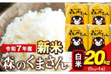 新米 令和7年産 森のくまさん 5kg × 4袋  白米 熊本県産 単一原料米 森くま《9月下旬-11月上旬頃出荷》送料無料