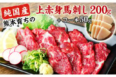 上赤身馬刺し200g(100g×2ブロック)＋コーネ50g 《30日以内に出荷予定(土日祝除く)》 【純国産熊本肥育】