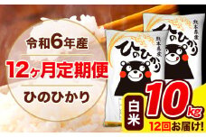 令和6年産 ひのひかり 【12ヶ月定期便】 白米  10kg (5kg×2袋) 計12回お届け 《お申し込み月の翌月から出荷開始》 熊本県産 白米 精米 ひの 米 こめ お米 熊本県 長洲町