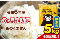 令和6年産 森のくまさん 無洗米 5kg 5kg×1袋 計6回お届け 《お申し込み月の翌月から出荷開始》 お米 こめ 熊本県産 ご飯 備蓄