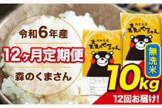 令和6年産 森のくまさん 無洗米 10kg 5kg×2袋 計12回お届け 《お申し込み月の翌月から出荷開始》 お米 こめ 熊本県産 ご飯 備蓄