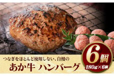 あか牛 ハンバーグ6個（180g×6個） 有限会社幸路《60日以内に出荷予定(土日祝除く)》 あかうし 赤牛 冷凍