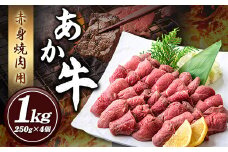 あか牛 赤身焼肉用 1kg (250g×4個) 有限会社幸路《60日以内に出荷予定(土日祝除く)》あか牛 あかうし 赤牛 焼肉 冷凍 小分けパック