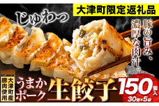 餃子 うまかポーク生餃子 150個（30個×5袋） 大津町限定返礼品《30日以内に出荷予定(土日祝除く)》冷凍餃子 ギョウザ 大津町産豚肉使用 九州産キャベツ使用（大津町産含む）皮モチモチ 肉汁溢れる タレ付き　豚肉　ぶたにく　ブタ肉　小分け　国産　ポーク　国産豚肉　国産豚　ミンチ　豚肉ミンチ　豚餃子　ぶたぎょうざ　豚肉餃子　国産餃子　九州産豚肉　九州餃子　豚挽き肉　ひき肉餃子　ひき肉