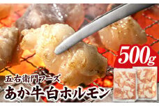 あか牛 白ホルモン 500g 五右衛門フーズ 《60日以内に出荷予定(土日祝除く)》 熊本県 大津町 牛肉 肉 国産 熊本県産 ブランド牛 絶品 贅沢 高級 あか牛 ホルモン もつ モツ もつ鍋