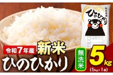 新米 令和7年産 無洗米 米 ひのひかり 5kg《9月下旬-11月上旬頃出荷》熊本県 大津町 国産 熊本県産 無洗米 精米 送料無料 ヒノヒカリ こめ お米