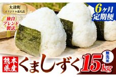 【6ヶ月定期便】無洗米 熊本県産 ブレンド米 くましずく 15kg 熊本県産 ふるさと納税 無洗米 精米 米 こめ ふるさとのうぜい コメ お米 おこめ《申込み翌月から発送》