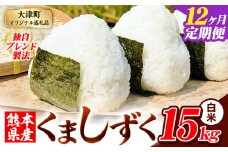 【12ヶ月定期便】白米 熊本県産 ブレンド米 くましずく 15kg 熊本県産 ふるさと納税 白米 精米 米 こめ ふるさとのうぜい コメ お米 おこめ《申込み翌月から発送》