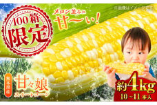 【6月上旬より順次発送】【数量限定】スイートコーン (甘々娘) 約4kg (10〜11本) / スイートコーン とうもろこし 高糖度 かんかんむすめ【なかむら農園】 [BHCJ001]