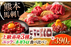 「本場・熊本の味」 上級赤身3種とユッケネギトロの詰め合わせ 3892 / 肉 馬肉 ネギトロ 馬刺し ユッケ 赤身 バサシ たれ付き ロース ランプ 特産品 熊本県 菊陽町【株式会社フジチク】 [BHAD021]