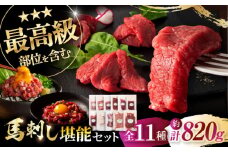 「熊本特産」フジチクオリジナル ふじ馬刺し堪能セット 3896 / 肉 馬肉 ネギトロ 馬刺し ユッケ 大トロ 赤身 ヒレ たれ付き おつまみ 晩酌 特産品 熊本県 菊陽町【株式会社フジチク】 [BHAD025]