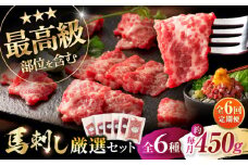【全6回定期便】「熊本特産」馬刺し専門店厳選の6種セット 3893 / 特産 熊本県 菊陽町 ばさし 馬刺 専用 たれ ランプ トロ 新鮮 祝い ご褒美 脂 旨【株式会社フジチク】 [BHAD073]
