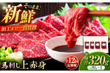 【全12回定期便】フジチク ふじ 馬刺し 上赤身 4個 セット 計約320g / ばさし 熊本県 菊陽町 にく 肉 バサシ あかみ 新鮮  うま 旨  ウマ タレ 特製【株式会社フジチク】 [BHAD092]