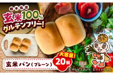 玄米パン ( グルテンフリー ) プレーン20個セット / 玄米 ぱん 熊本 パン グルテンフリー 栄養 豊富 玄米100% アレルゲン8品目不使用 熊本県 菊陽町【株式会社熊本玄米研究所】 [BHAF004]