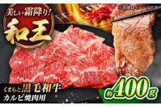 くまもと黒毛和牛 「和王」 カルビ焼肉用 約400g (約400g×1パック) / 牛肉 和王 黒毛和牛 肉 カルビ かるび 希少部位 熊本県 菊陽町【菊池地域農業協同組合】 [BHBQ002]