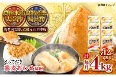 【全12回定期便】とっておき米麦あわせ 4kg / 味噌 みそ 菊陽町 発酵 食品 みそしる 国産 味噌汁 こめ むぎ みそ汁 あわせみそ 大豆 熊本県 調理 料理 おかず【株式会社山内本店】 [BHAE017]