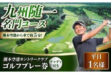 平日 1名様 ゴルフプレー券 （キャディ付）ゴルフ ゴルフ場 腕試し コース 利用券 golf GOLF ごるふ チケット ちけっと ゴルフ場利用券 プレー券 体験 熊本県 菊陽町 【菊陽緑化興産株式会社(熊本空港カントリークラブ)】[BHBB004]
