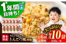 【全6回定期便】熊本県産 こだわり炒飯 りんどうポークのとんこつ風 炒飯 計2.3kg (230g×10)【ユーユーフーズ株式会社】 [BHCS032]