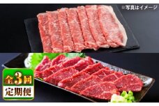 【全3回定期便】あか牛 すき焼き・しゃぶしゃぶ用 サーロイン肉(約1kg)、馬刺し(約200g)計約1.2kg【合同会社 たべたせいか】 [BHBY020]