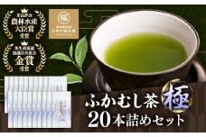 ふかむし茶 「極」 20本詰め セット 計2kg お茶 日本茶 深蒸し茶 / お茶 日本茶 深蒸し茶 受賞 濃厚 自社農園 熊本県 菊陽【有限会社 お茶の福本園】 [BHAI003]