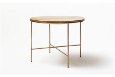 【FIL】ラウンドテーブル MASS Series 900Round Table -Natural Wood & Copper Frame-　小国杉 テーブル 丸テーブル 机 インテリア 家具 木製 小国杉 無垢材 天然木 おしゃれ リビング ダイニング ギフト セット 熊本 阿蘇 南小国町 送料無料