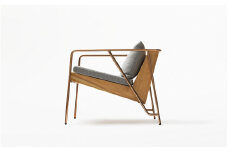 【FIL】ラウンジチェア MASS Series Lounge Chair -Natural Wood & Copper Frame-　小国杉 イージーチェア ローチェア 椅子 チェア 背もたれ 肘掛 クッション インテリア 家具 木製 無垢材 天然木 受注生産 おしゃれ リビング ダイニング ギフト 熊本 阿蘇 南小国町 送料無料