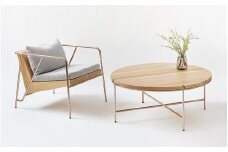 【FIL】コーヒーテーブル MASS Series 900 Coffee Table -Natural Wood & Copper Frame-　小国杉 テーブル ラウンドテーブル 丸テーブル ローテーブル 机 インテリア 家具 木製 無垢材 天然木 おしゃれ リビング ダイニング ギフト セット 阿蘇 南小国町
