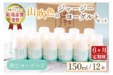 【最高金賞】黒川温泉発 山吹色のジャージーヨーグルトセット 6ヶ月 定期便 山吹色のジャージーヨーグルト 飲むヨーグルト 150ml 12本 6回 ヨーグルト ジャージーヨーグルト ジャージー牛乳  乳製品 乳飲料 健康 腸活 免疫力アップ 乳酸菌 ご当地牛乳グランプリ 最高金賞 ご当地 ギフト 贈答用 山のいぶき 熊本 阿蘇 南小国町 送料無料